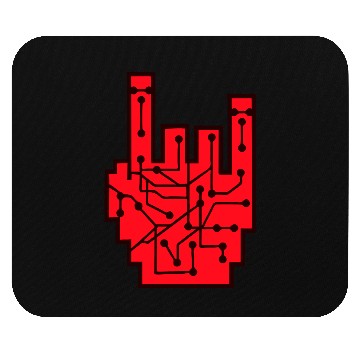 Discover Heavy metal nerd electronic circuits hand gesture Mouse Pads