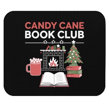 Discover Bookish Christmas Candy Cane Book Club Bookish Mouse Pads