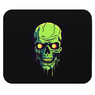 Discover Crack in a Wall: Green Skull Mouse Pads
