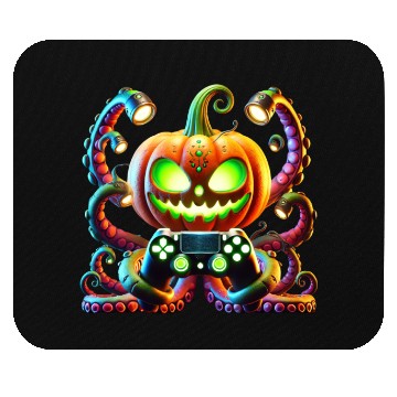 Discover Octopus Pumpkin Gamer with Glowing Halloween Vibes Mouse Pads