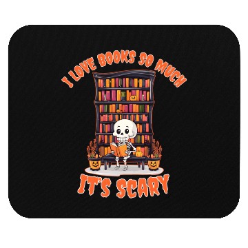 Discover Halloween skeleton book lover reading adults Mouse Pads