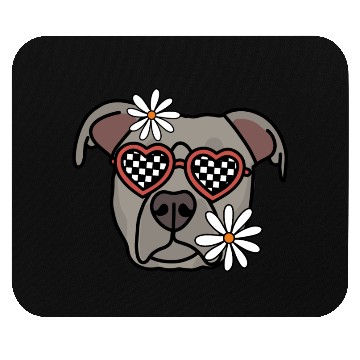 Discover Pitbull Grey Retro Dog Mouse Pads