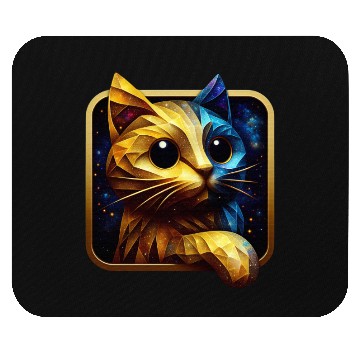Discover Blue&Gold Kitty Mouse Pads