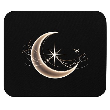 Discover Sky Embrace: The Intertwined Moon and Star Mouse Pads