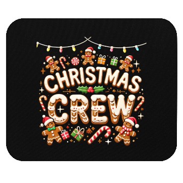 Discover Gingerbread Christmas Crew with Candy and Gifts Mouse Pads