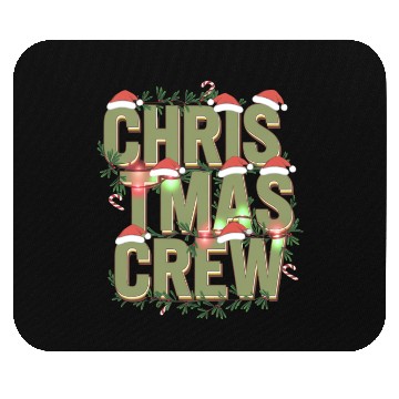 Discover Christmas Crew with Santa Hats and Candy Canes Mouse Pads
