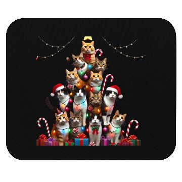 Discover Christmas Cats Tree with Lights and Gifts Mouse Pads
