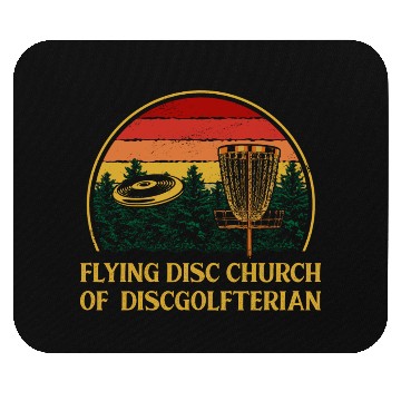 Discover Flying Disc Church Funny Disc Golf Humor Golfer Da Mouse Pads