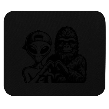 Discover Bigfoot and Alien friends Mouse Pads