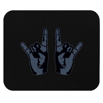 Discover Heavy Metal Fun Hard Rock Music Horns Hand Gesture Mouse Pads