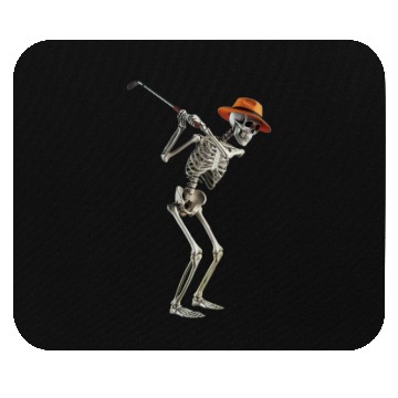 Discover funny skeleton running halloween golf Mouse Pads