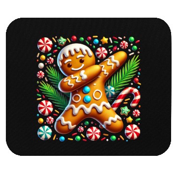 Discover Dabbing Gingerbread Cookie Christmas Fun Mouse Pads
