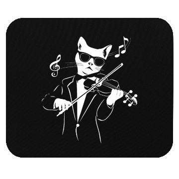 Discover Cat Wearing Sunglasses Playing Violin Mouse Pads