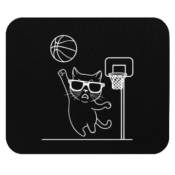 Discover Cat Wearing Sunglasses Playing Basketball Mouse Pads