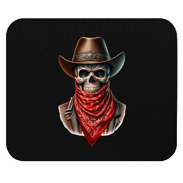 Discover Outlaw Cowboy Skull Mouse Pads