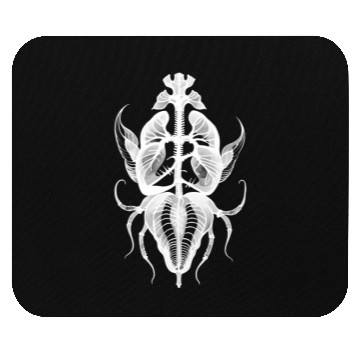 Discover Surreal Insect Anatomy White Ink Mouse Pads