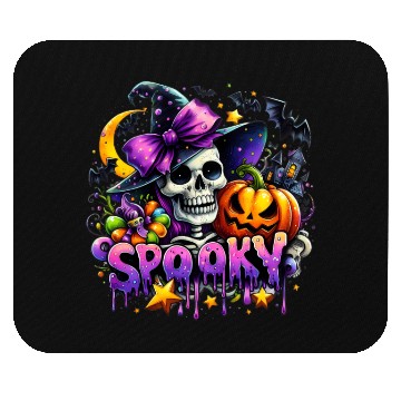 Discover Halloween Spooky Season Witch Skeleton Mouse Pads
