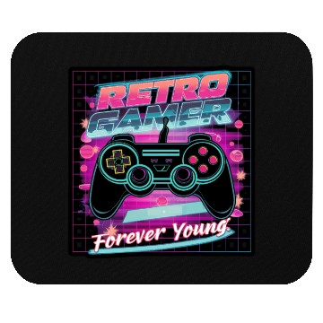Discover Retro Gamer Forever Young 01 sticker Mouse Pads