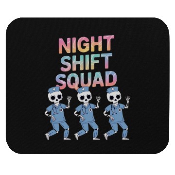 Discover Night Shift Squad Halloween Funny Skeleton Mouse Pads