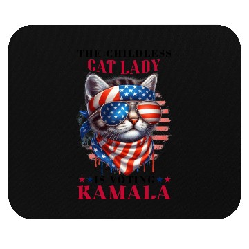 Discover Childless Cat Lady Voting Kamala Harris Mouse Pads