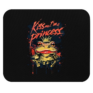 Discover Kiss Me I'm A Princess Funny Frog Toad Mouse Pads
