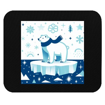 Discover Polar Bear in Winter Wonderland Mouse Pads