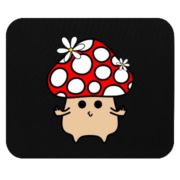 Discover Sassy Red Mushroom Pouting and Showing Middle Fing Mouse Pads