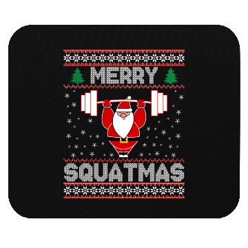 Discover Merry Squatmas Ugly Xmas Sweater Gym Santa Claus Mouse Pads