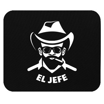 Discover El Jefe (White Print) Mouse Pads