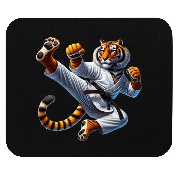 Discover Tiger Martial Artist in Action Mouse Pads