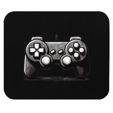 Discover Gamer Controller Cartoon Charcoal Gaming Art 1 Mouse Pads