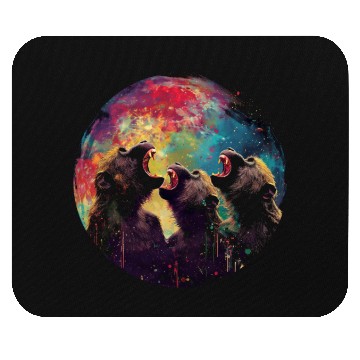 Discover Baboon Monkey Howling Moon Mouse Pads
