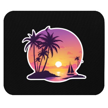 Discover Palm Trees at Sunset Beach Mouse Pads