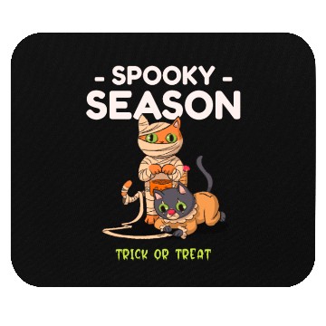 Discover Spooky Seasons Trick or Treat Cat Mummy Mouse Pads