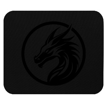 Discover Dragon head symbol or logo in a circle Mouse Pads