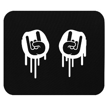 Discover Heavy metal graffiti drop horn finger hand gesture Mouse Pads