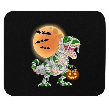 Discover Halloween Dinosaur Mummy T rex Pumpkin Moon Mouse Pads