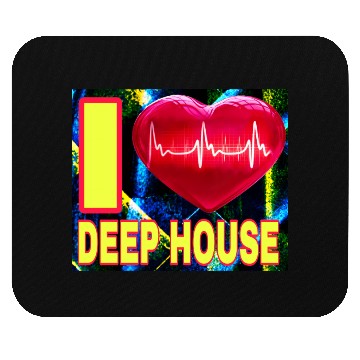 Discover I LOVE DEEP HOUSE YELLOW FONTS Mouse Pads