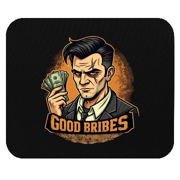 Discover Good Bribes - Gangster Holding Cash Mouse Pads