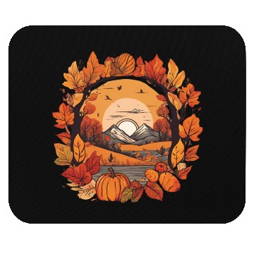 Discover Autumn leaves falling design Mouse Pads