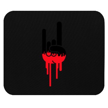 Discover Heavy Metal Graffiti Drop Spray Horns Hand Gesture Mouse Pads