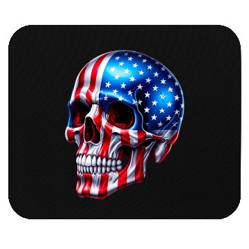 Discover American Flag Skull Mouse Pads