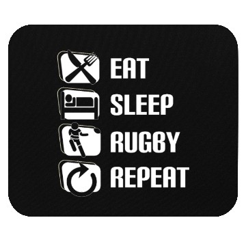 Discover Eat Sleep Rugby Repeat Funny Rugby Player Mouse Pads