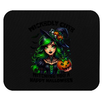 Discover Halloween Wicked Cute Green Witch Mouse Pads