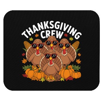 Discover Thanksgiving Crew Turkey Sunglasses Fun Mouse Pads