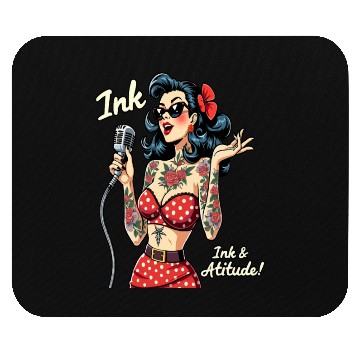 Discover Pinup Ink and Attitude Tattoo Art Mouse Pads