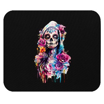 Discover Santa Muerte Saint Mexican Folklore Dead Skull Mouse Pads