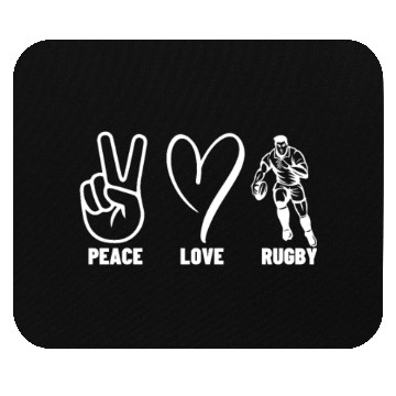 Discover Peace Love Rugby Funny Rugby Player Mouse Pads