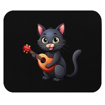Discover Black cat plays guitar Mouse Pads
