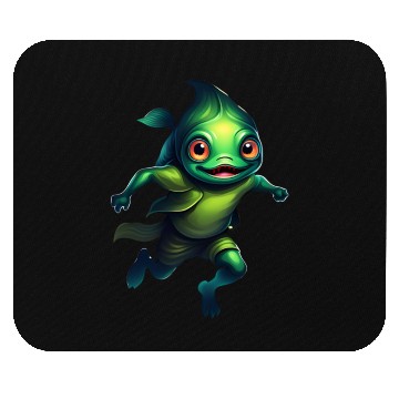 Discover Green Monster Fish Floating in the Deep Sea Mouse Pads